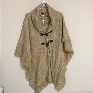 Plaid Print Poncho